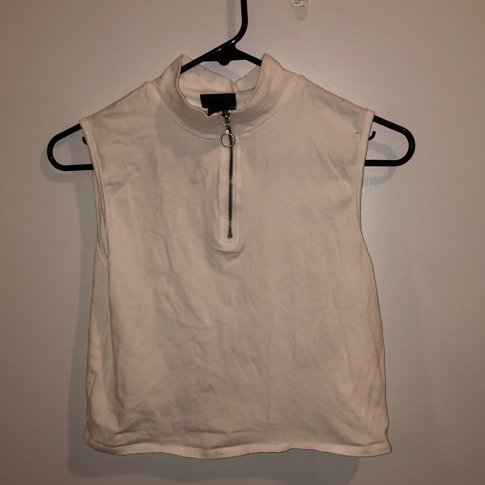 A high neck cropped top